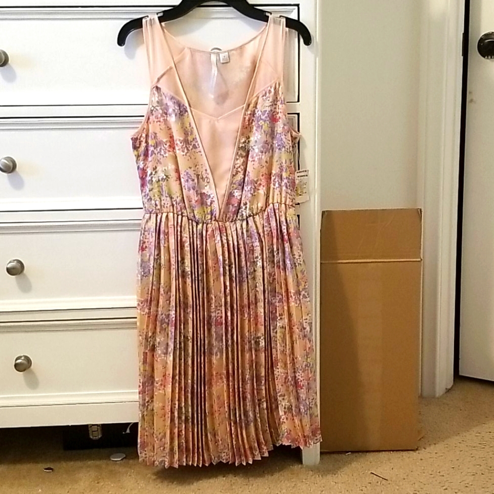 Casual Salmon pink floral dress